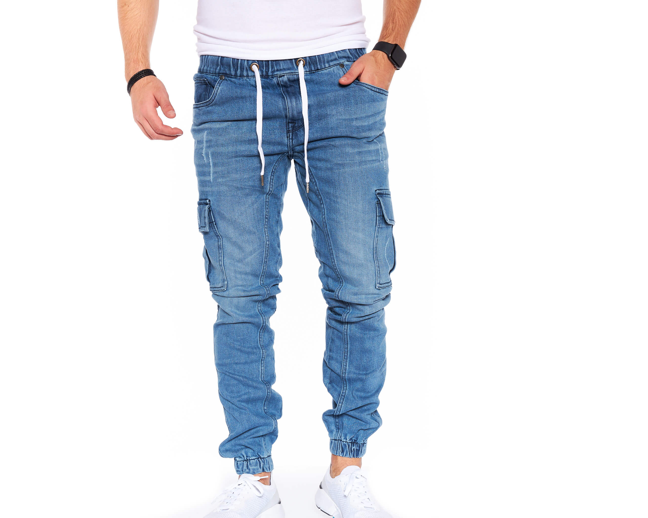 STYLEKO Cargo Jeans Hose Elastischer Hosenband