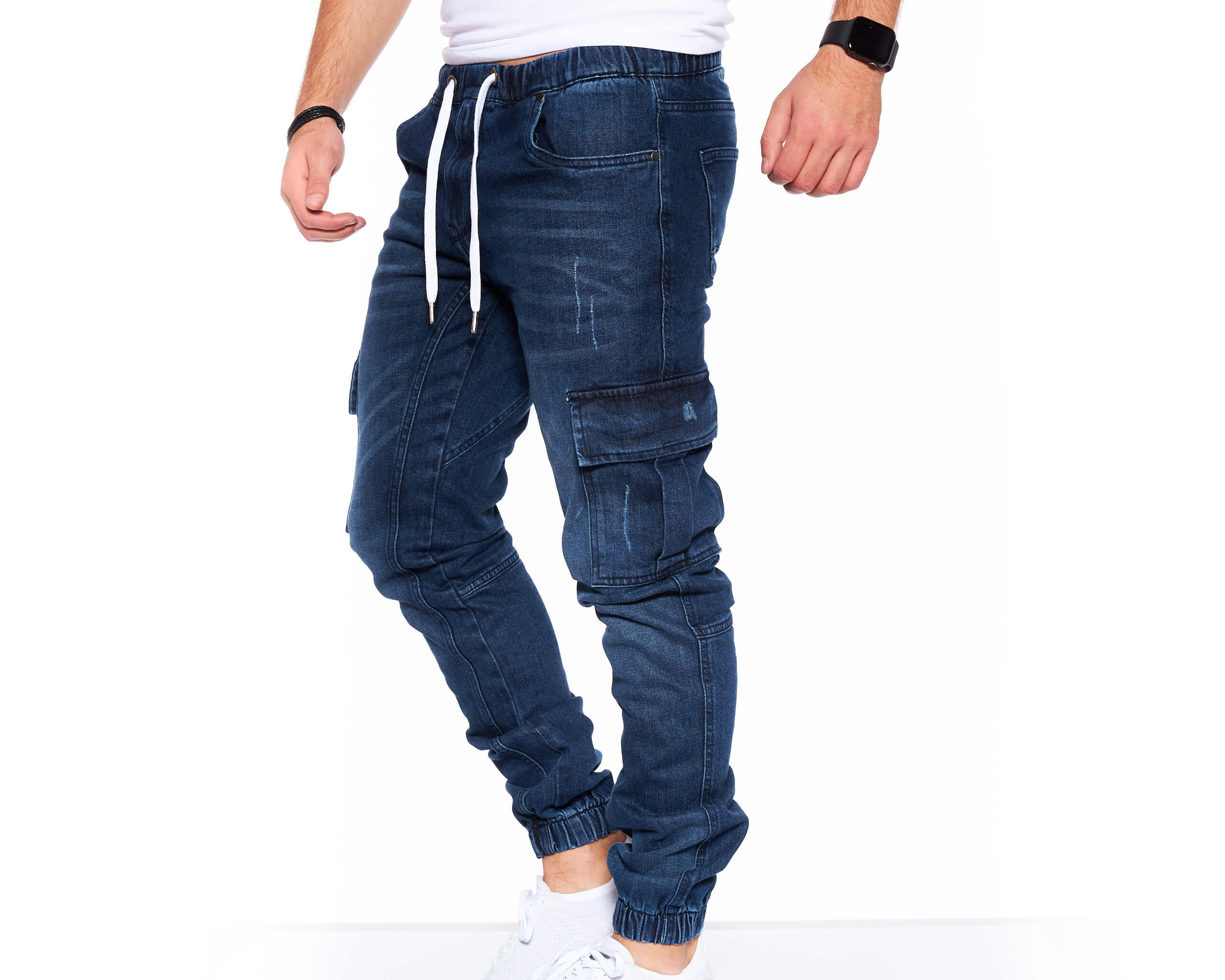STYLEKO Cargo Jeans Hose Elastischer Hosenband